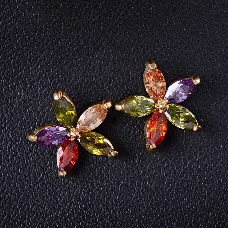 UILZ Лидер продаж Модные Популярные прозрачного хрусталя циркония в форме цветка