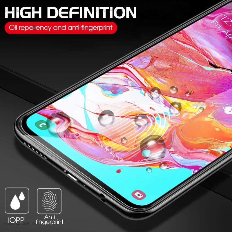 Vidrio templado para Samsung Galaxy A70 vidrio resistente cubierta completa pegamento Protector de pantalla para Samsung A70 A705F vidrio para Samsung A70-2