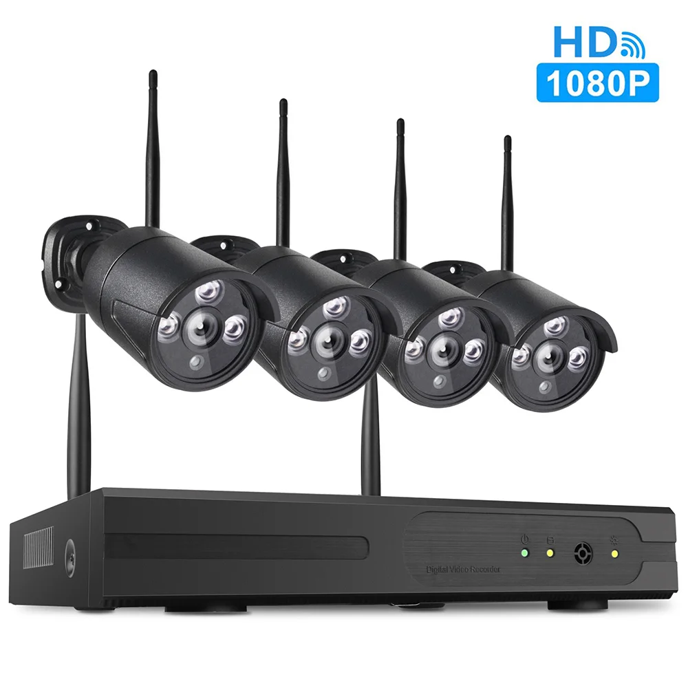 Besder 2MP 1080P CCTV система 4ch HD Беспроводной NVR комплект 2 ТБ HDD Открытый ИК ночного видения IP Wifi камера система безопасности наблюдения - Цвет: 1080p Camera Kits