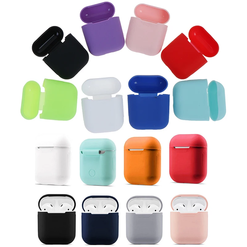 Мягкий силиконовый чехол для Airpods In Ear чистый цвет пыленепроницаемый защитный