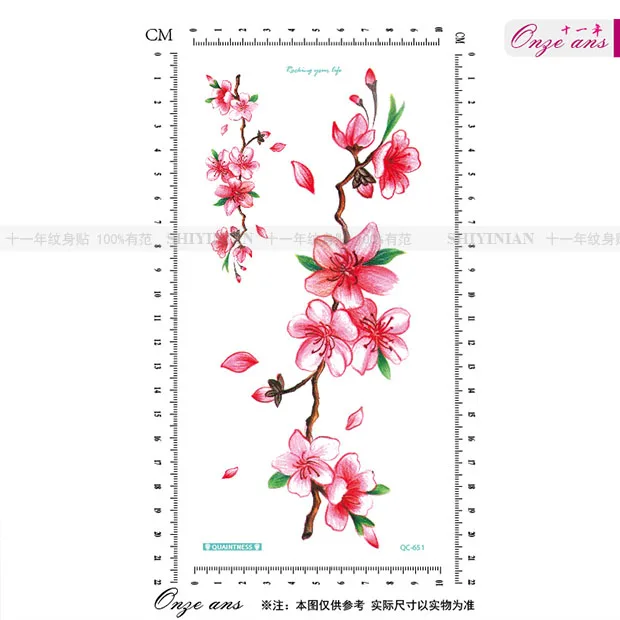 Сакура Водонепроницаемый временные Татуировки Наклейки женский стойких секс