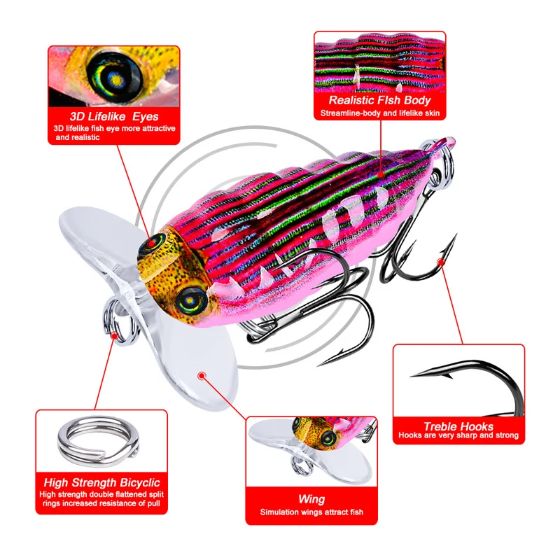 POETRYYI 1pc 4cm 4g Crankbait Fishing Lure Artificial Crank Hard Bait Topwater Minnow Fishing Wobblers Japan Fish Lures 30