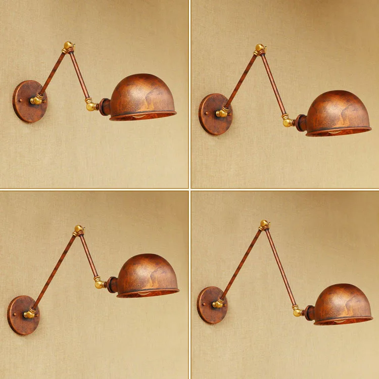 Folding Wall Lamp Arm Mounted Kitchen Sconces Vintage Light Long Luminaire Lampe Iron Art Rh Creative Rust Color Bar Shop | Освещение