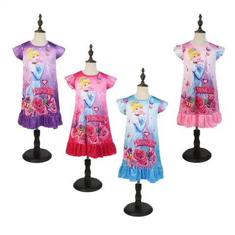 2021 модная ночная рубашка с рисунком Золушки, ночные рубашки для девочек, детские вечерние платья, одежда для сна, пижамы, ночная рубашка для ...