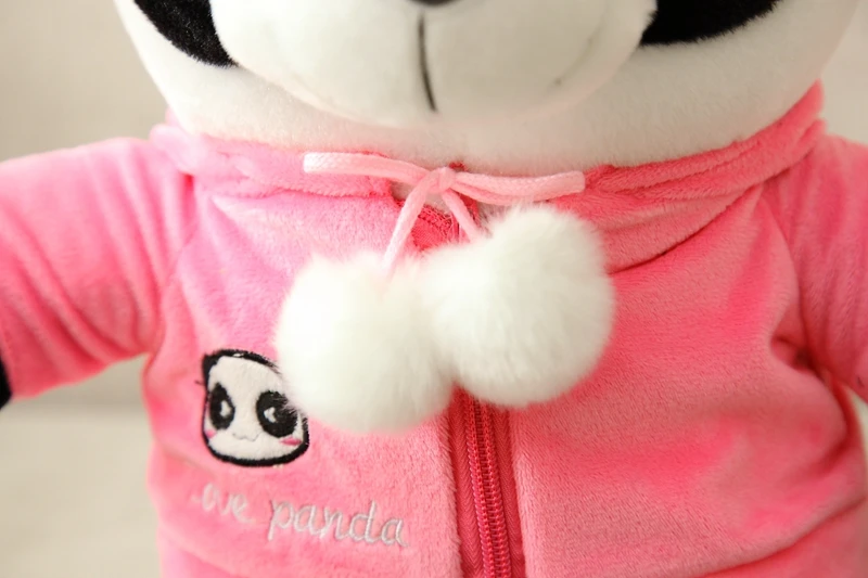 Бесплатная доставка 25 см Kawaii сидя панда с пальто плюшевая игрушка супер милая