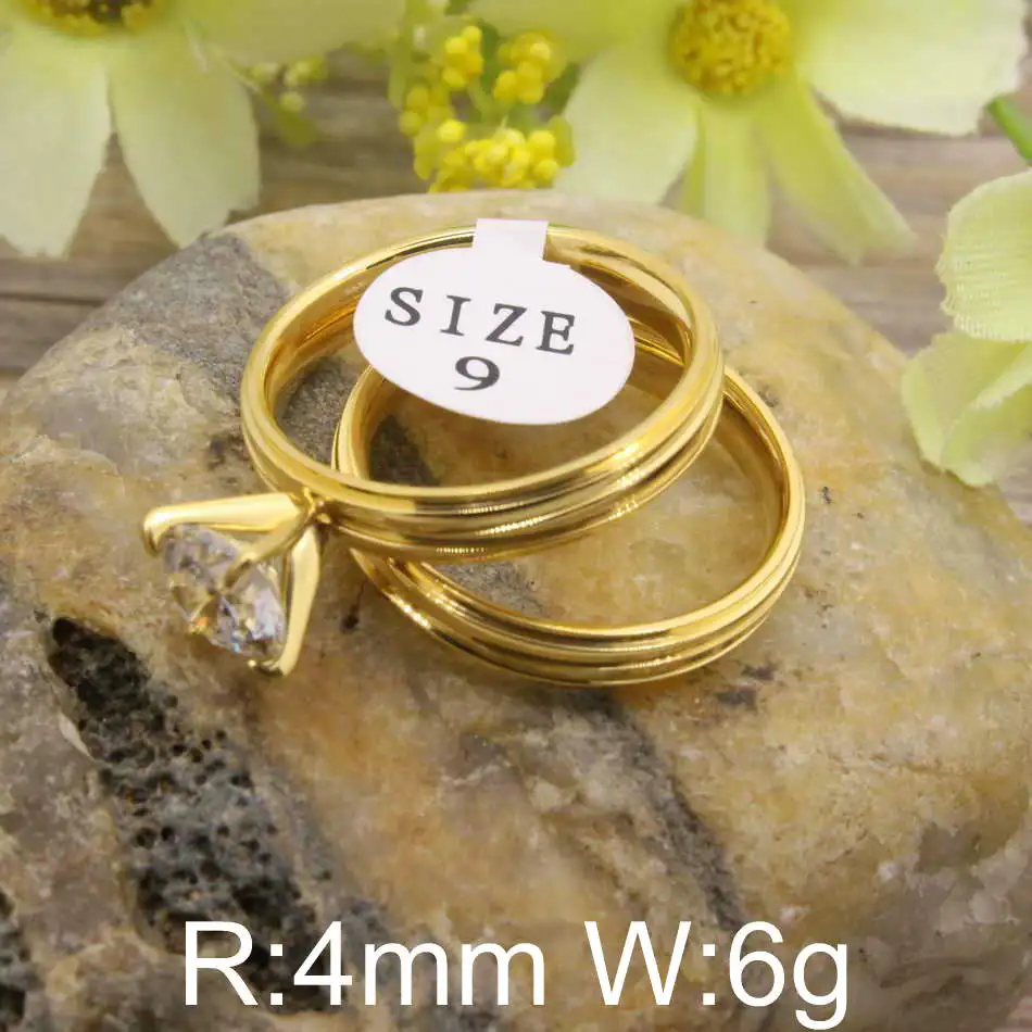 Кольца из нержавеющей стали кольца золотого цвета лидер продаж аксессуары