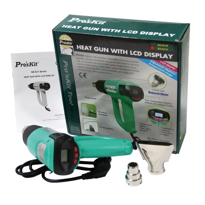 Цифровой термопистолет Pro'sKit с ЖК-дисплеем 220 В ~ 240 Adustable Терморегулятор 2