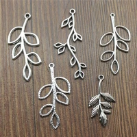 10pcs branch charms antique silver color branch charms pendants for bracelets tree leaves charms making jewelry