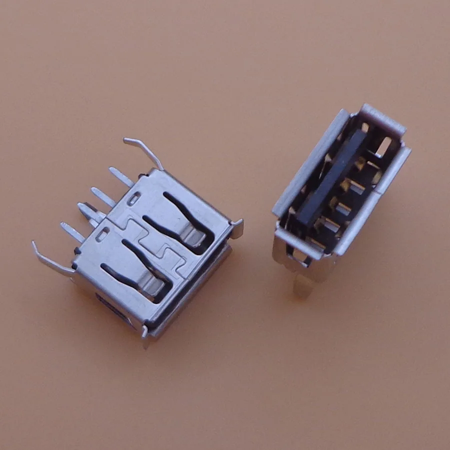 10 шт./лот тип A плоский угол (180 градусов) гнездо USB PCB разъем 3 ноги + 4 pin |