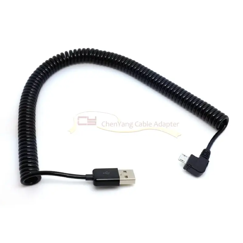 Кабель для передачи данных с прямоугольным углом 90 градусов USB 2,0 Micro Male to A type Male растягивающийся кабель для передачи данных 3 м 10 футов для планшета 300 см