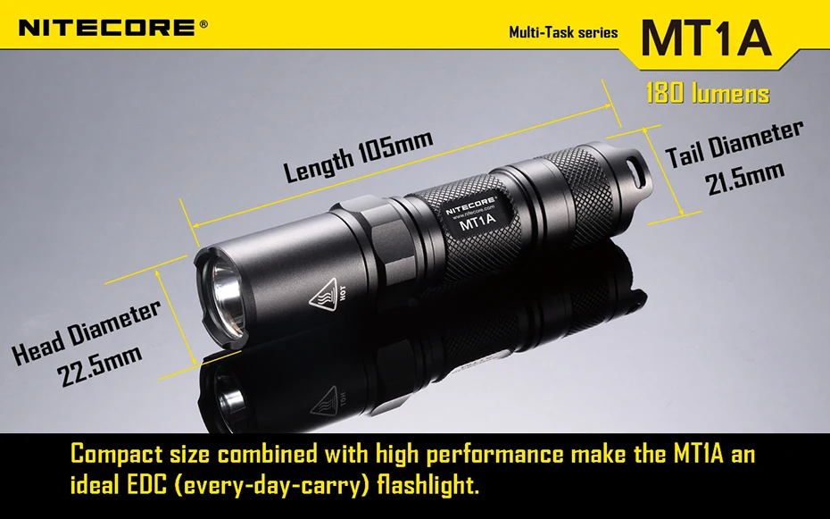NITECORE MT1A компактный портативный открытый мини-фонарик из алюминия AA батареи фонарик