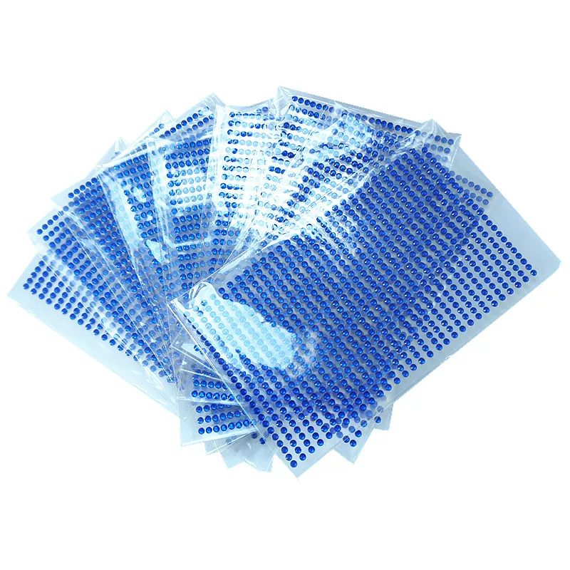 

10sheets/bag 3mm Children Toys Self-adhesive deep blue Rhinestones Sticker Mobile Diy crystal Diamond Scrapbooking Stickers