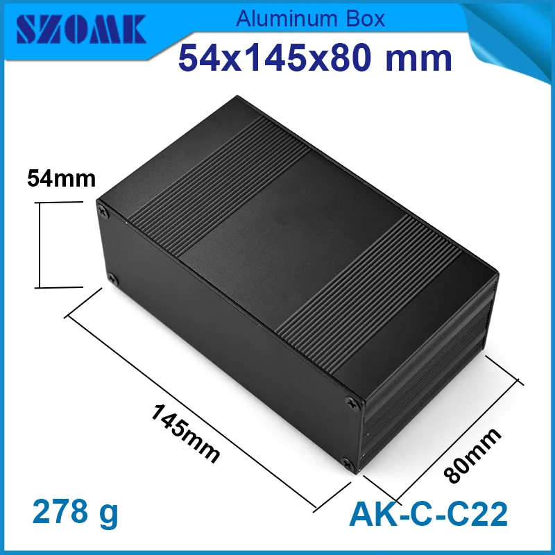 

10 pcs/lot aluminium box for electronic project in Black color smooth surface fit PCB size46x140mm Rugged controllers