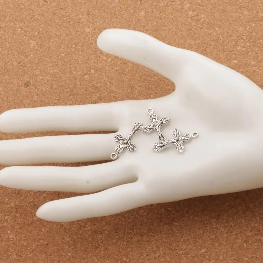 

100pcs 15.2x24.5mm zinc alloy Jesus Christ Crucifix Cross Religious Charms Pendants Jewelry DIY L427