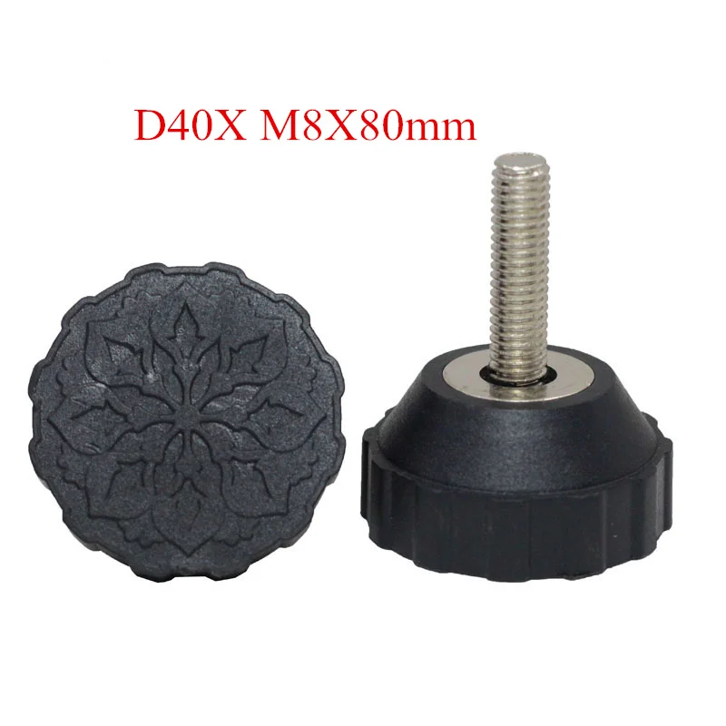 D40X M8X80mm 4 шт регулируемые ноги чашки M8M10 винт мебель Поддержка ноги 60/80/100 мм нейлоновое основание регулировочные ножки мебели Glide Pad оборудования - Цвет: D40X M8X80mm