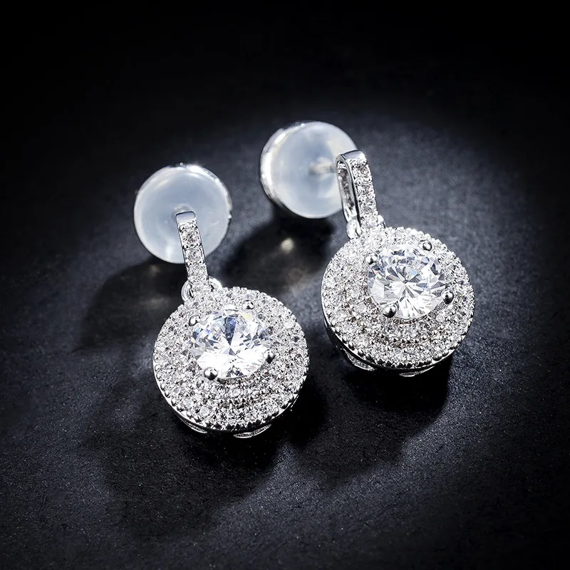 Брендовые модные классические роскошные серьги с фианитом AAA высокое качество