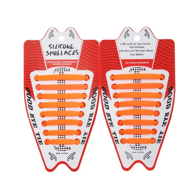 Высококачественные силиконовые эластичные шнурки, уличные кроссовки для отдыха, шнурки для обуви для детей и взрослых, удобные и быстро ленивые шнурки - Цвет: Orange