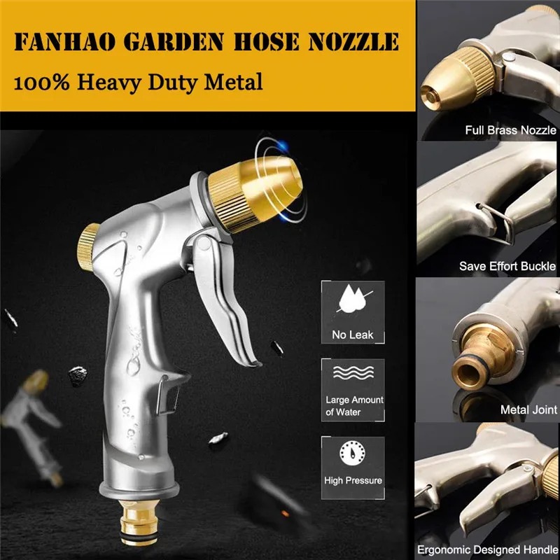 FIRMOR High Pressure Power Water Gun 4 Watering Patterns Garden Hose Nozzle Spray Sprinkler Cleaning Tool | Дом и сад