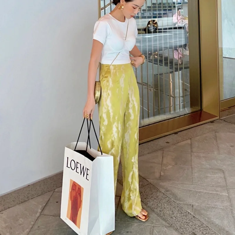 LANMREM 2020 Новая летняя модная женская одежда с высокой талией уличная вышивкой