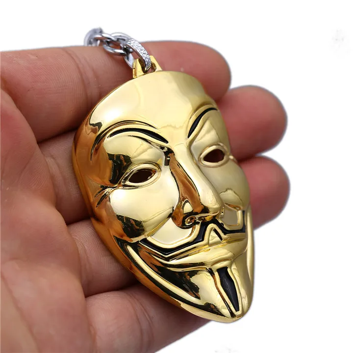 J магазин фильм V for Vendetta маска брелок для мужчин и женщин Высокое качество золото