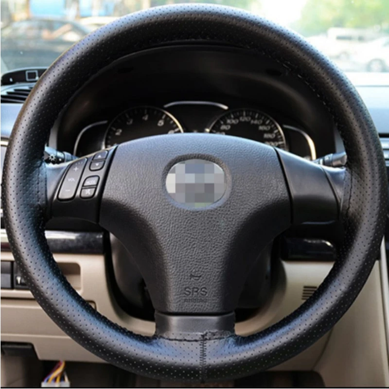 

1pcs Steering Wheel Cover Black DIY Car Steering Wheel Cover With Needles and Thread Genuine Artificial leather