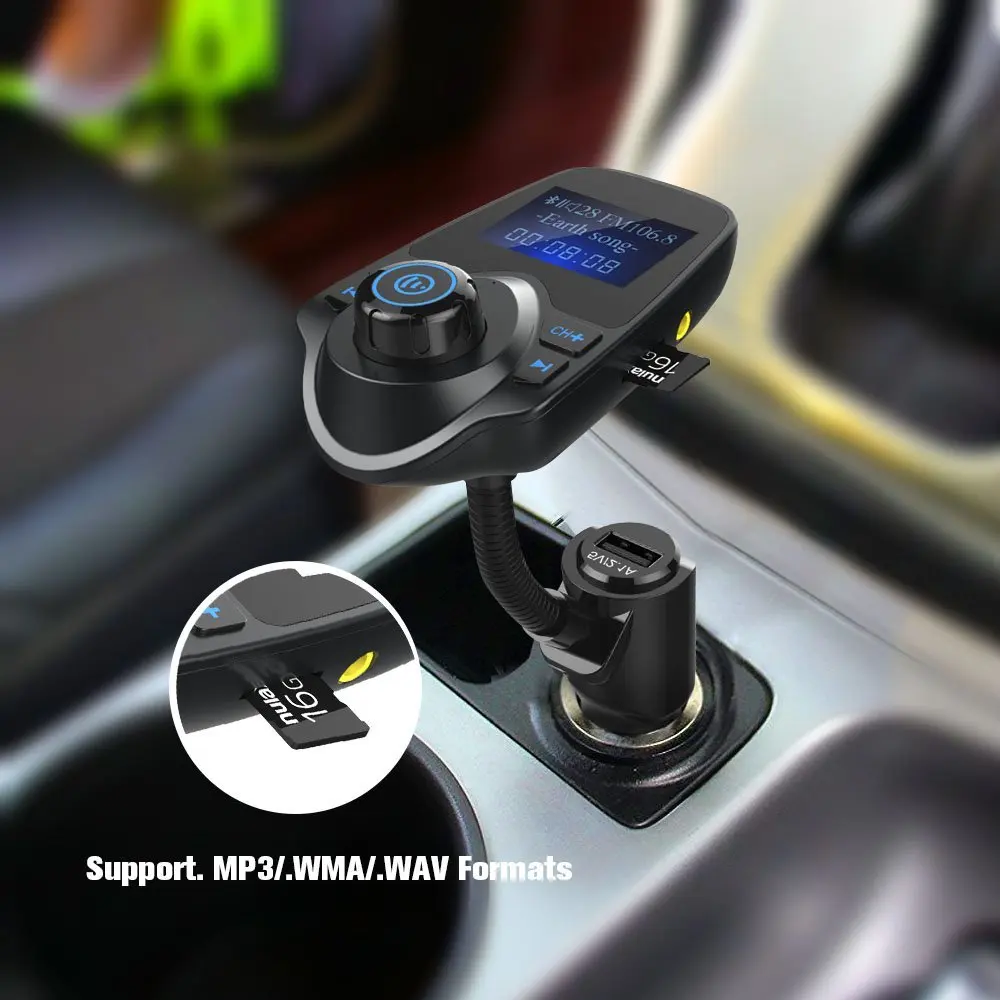 Новый ANLUD Bluetooth автомобильный FM трансмиттер MP3 плеер с ЖК дисплеем и разъемом USB