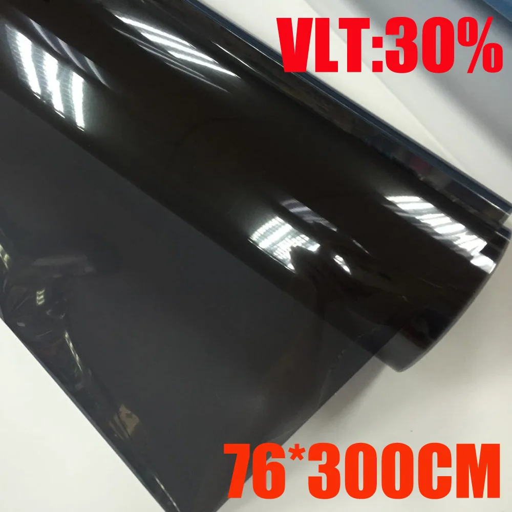 VLT 30%/рулон 76 см * 300 см/лот светлая черная Автомобильная оконная Тонировочная