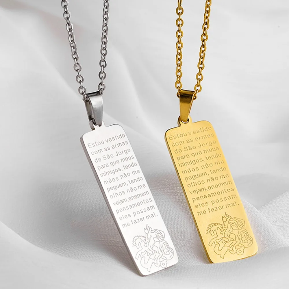 2019 Hot Rectangular Bible Text Pendant Necklace stainless steel Jewelry Religious Women/Men Gift | Украшения и аксессуары