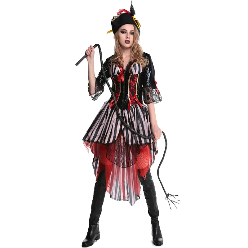 2017 Adult Pirate Costume for Halloween New Style Female Carnival Sexy Party Scarf Pirates Hat Coat Uniforms Outfit W5388945 |