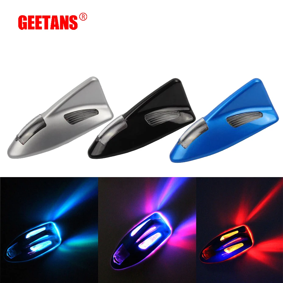 

GEETANS Solar Automobile Anti Collision Warning Lamp LED Strobe Lamp with Seven Bilateral Shark Fin At The Beginning J