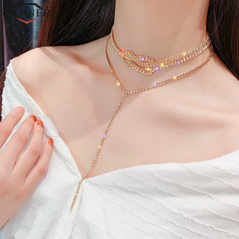 Женское Ожерелье CANNER кристалл/Стразы чокер ожерелье подвеска длинное collier femme