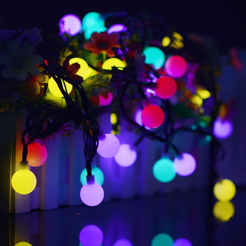 SOCO 20/30/50LED Solar Ball Led Fairy String LightColorful Outdoor Waterproof Lighting for Garden Holiday Party Home Decorative | Освещение
