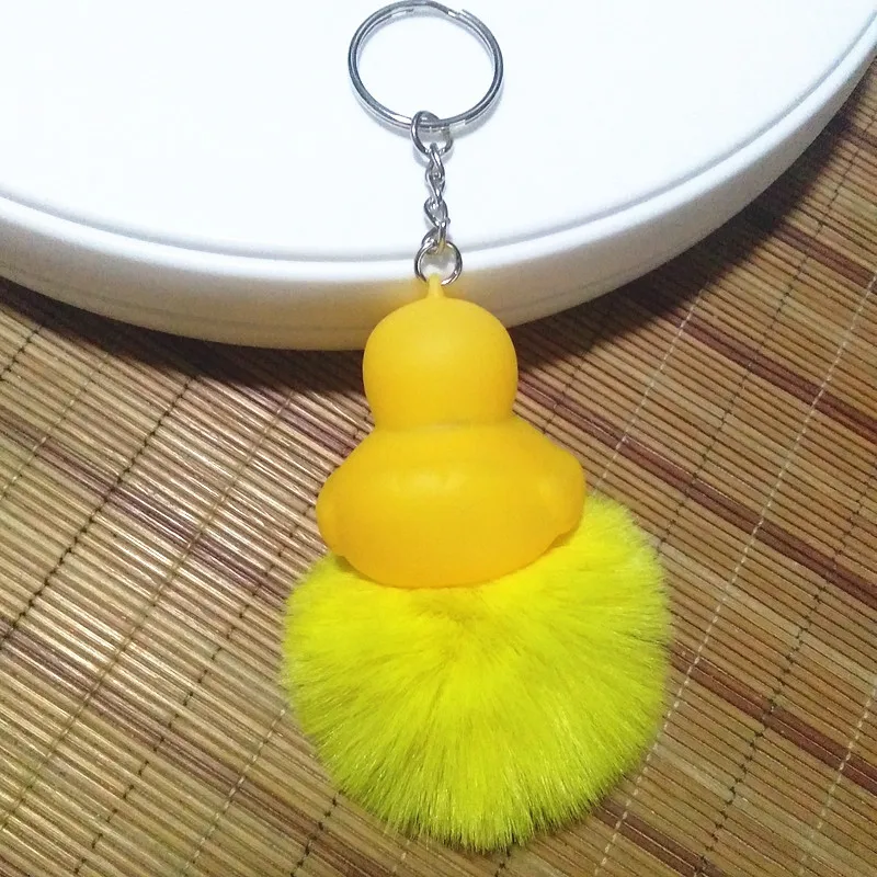 Высокое качество BathDuck брелок с помпонами из мультфильмов брелоки животными 3D