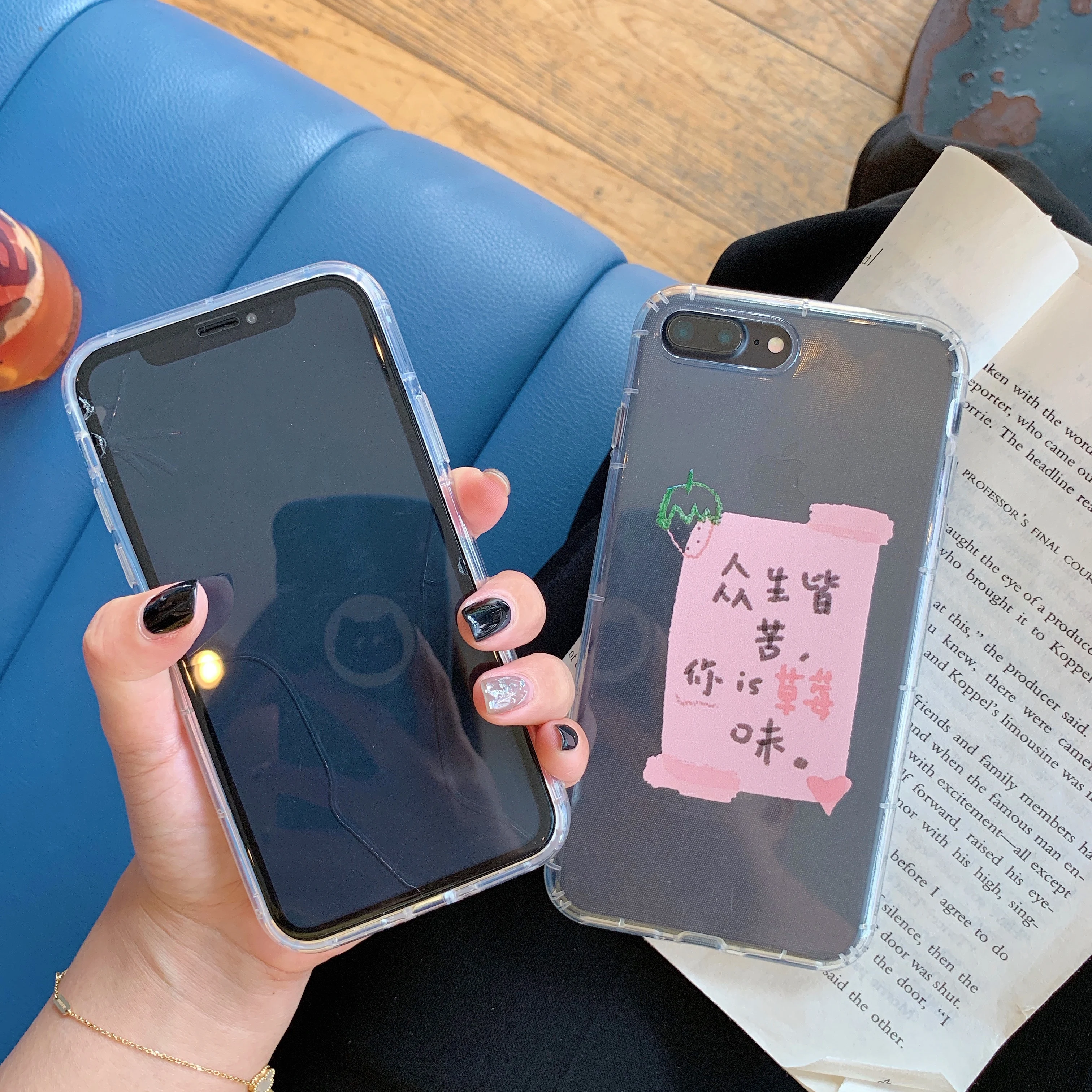 Clear Chinese Letters Phone Case For iPhone 7 8 6 6S Plus Woman Cute Transparent TPU Silicone Cover X XS MAX XR Coque |