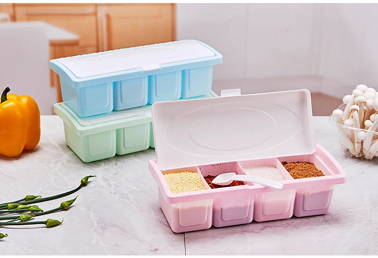 Onme Spice Jar Kitchen Seasoning Box Kitchen Spice Storage Bottle Jars Transparent Salt Pepper Cumin Powder Box Tools