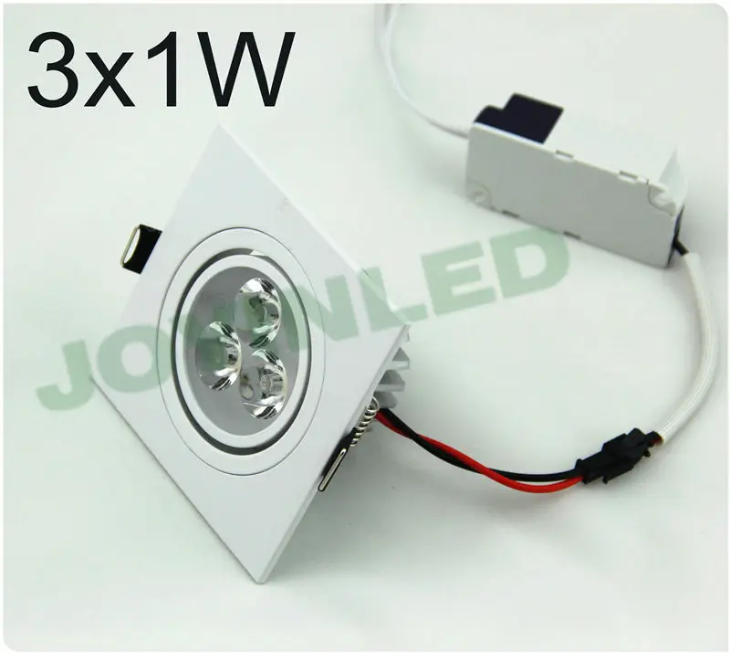 Бесплатная доставка 10 шт. Focos Led Empotrables En Techo 3X1W 6 Вт белый квадратный светодиодный