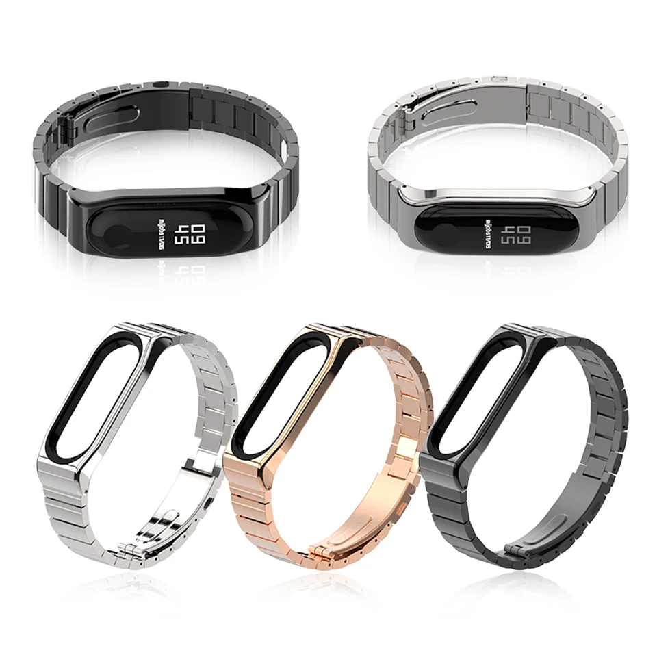 Металлический ремешок для Xiaomi Mi Band 4 Безвинтовой браслет из нержавеющей стали