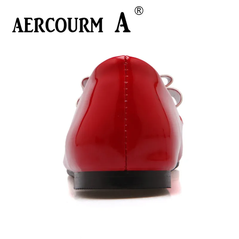 Aercourm A 2018 г. Новые весенние женские туфли на плоской подошве острый носок PU Heather