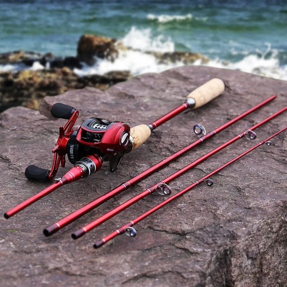 

Sougayilang 2.1M Fishing Rod with Baitcast Reel Combo Portable Casting Fishing Rod Pole with 12+1BB 8.1:1 Baitcasting Reel Kit