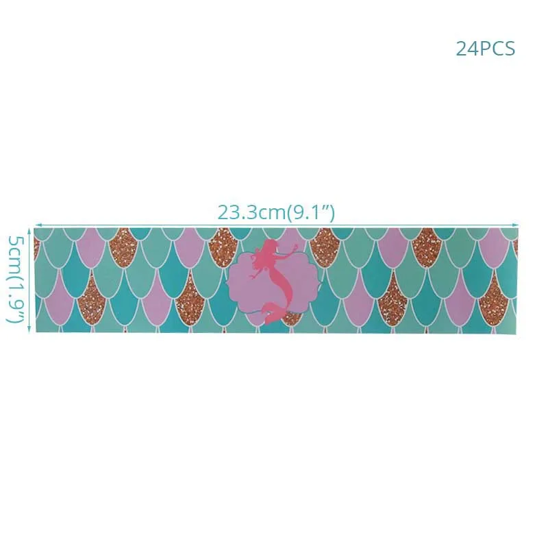 bottle stickers WEIGAO Русалочка, вечерние, декоративные, Русалочка, на день рождения, одноразовый набор столовых приборов под морем, для девочек, для первого дня рождения - Цвет: bottle stickers