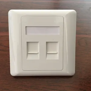 White Plastic Double Port with Module RJ11 RJ45 Network Telephone Wall Panel Face Plate White Plastic Double Port with Module RJ11 RJ45 Network Telephone Wall Panel Face Plate