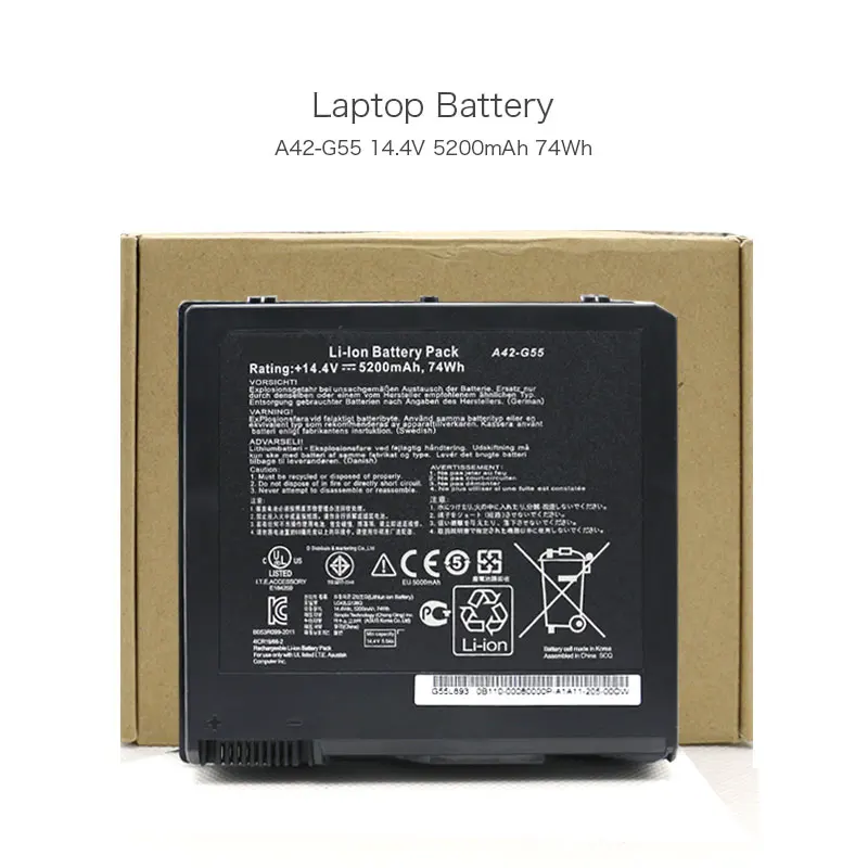 Новый оригинальный литий-ионный аккумулятор для ноутбука ASUS G55 G55V G55VM G55VW 14 4 В 5200