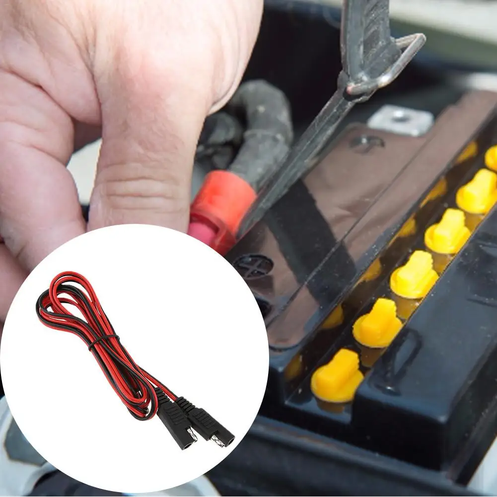 2m SAE Connector Male to Female Plug Extension Cable Adapter Cord Quick Disconnect Release Wire Harness with Solar Battery A429