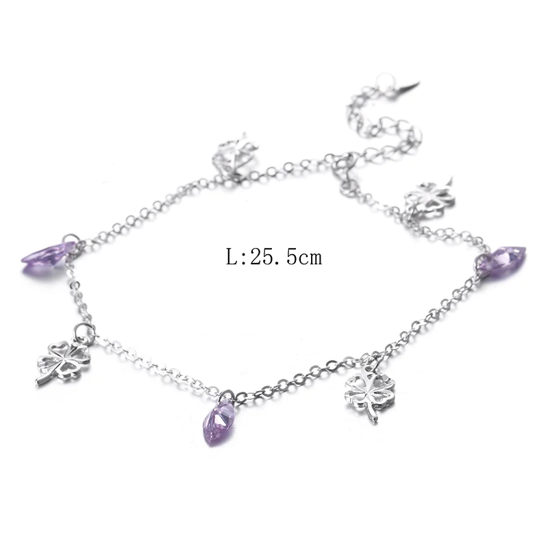 Женские ножные браслеты из серебра 100% пробы модные блестящие ювелирные изделия