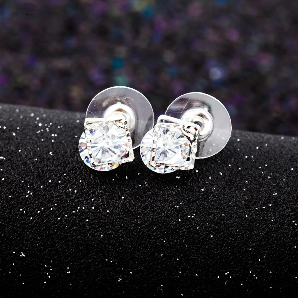 

Crystal Mixed Flower Triangle Love Heart Five-pointed Star Stud Earrings Clear Cubic Zirconia Rhinestone Ladies Fashion Jewerly