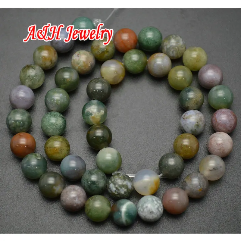 

High Quality Indian Stone Smooth Surface Round Beads Green Color DIY Findings For Jewelry Making 5pc/lot