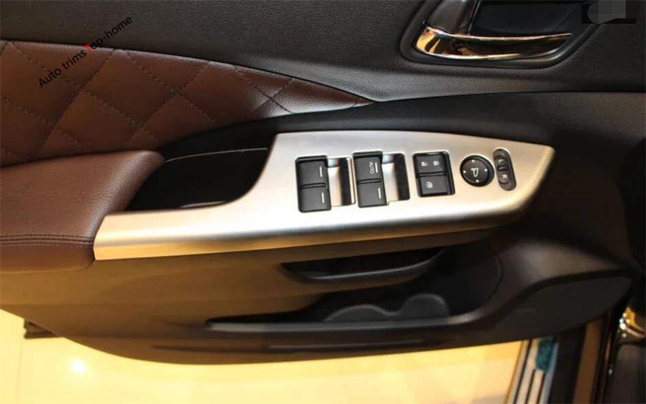 

Yimaautotrims Inside Window Lift Switch Button Decoration Trim Cover Fit For Honda CRV CR-V 2012 2013 2014 2015 ABS Matte