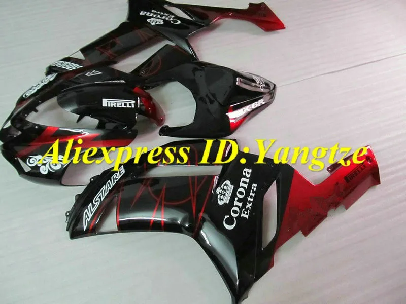 Комплект обтекателей для мотоцикла KAWASAKI Ninja ZX6R 07 08 636 2007 2008 Корона Красный Черный