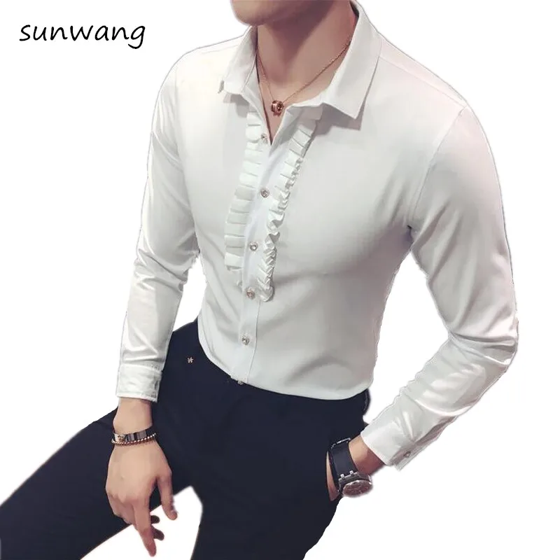 Французская запонка мужские костюмы рубашки с длинным рукавом приталенное