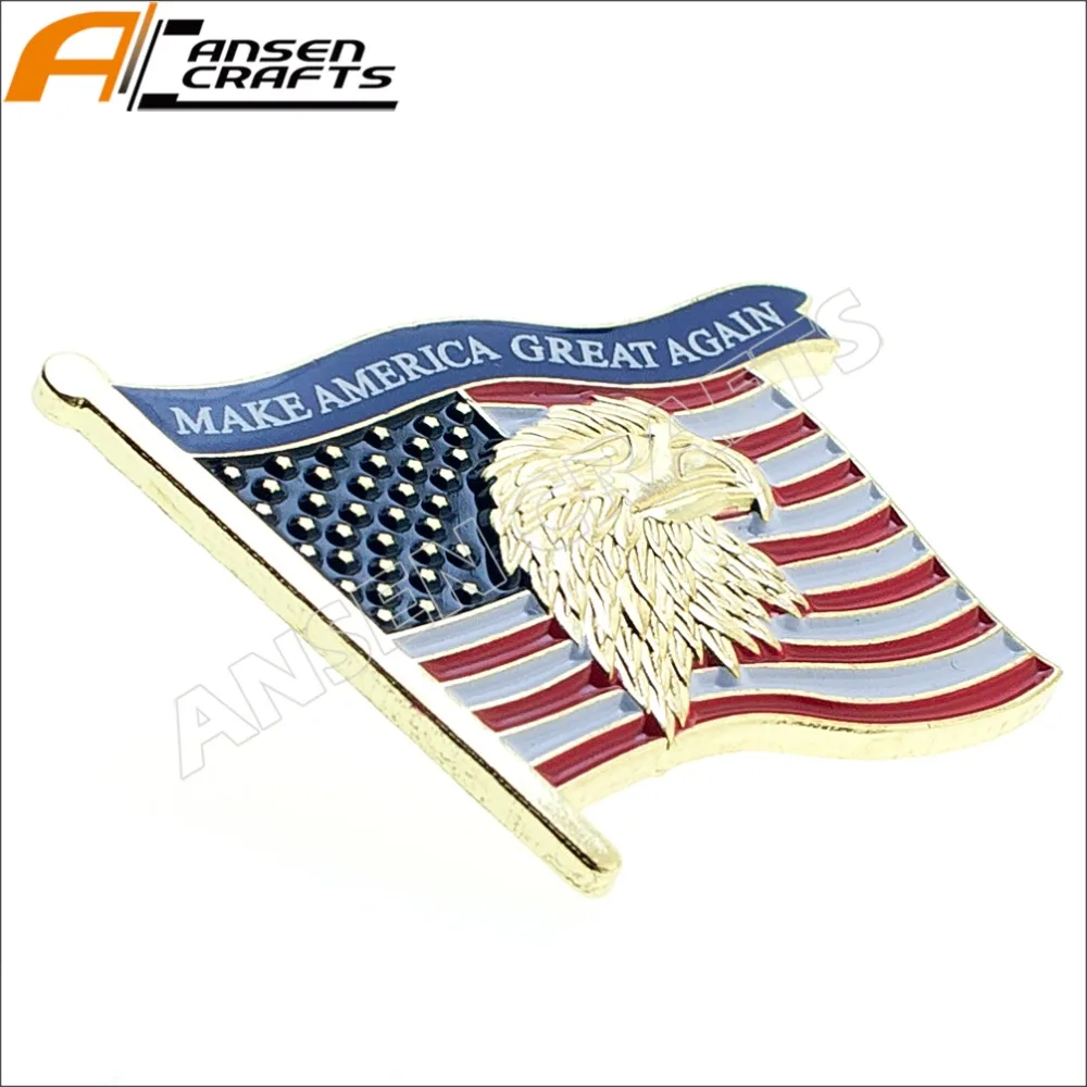 USA Presidential Election Bald Eagle Flag Lapel Pin Badge | Дом и сад